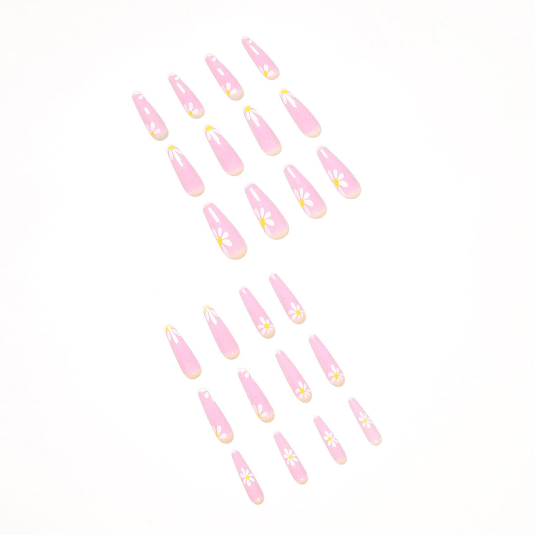 Artistic acrylic nails with flower decoration Kalsten