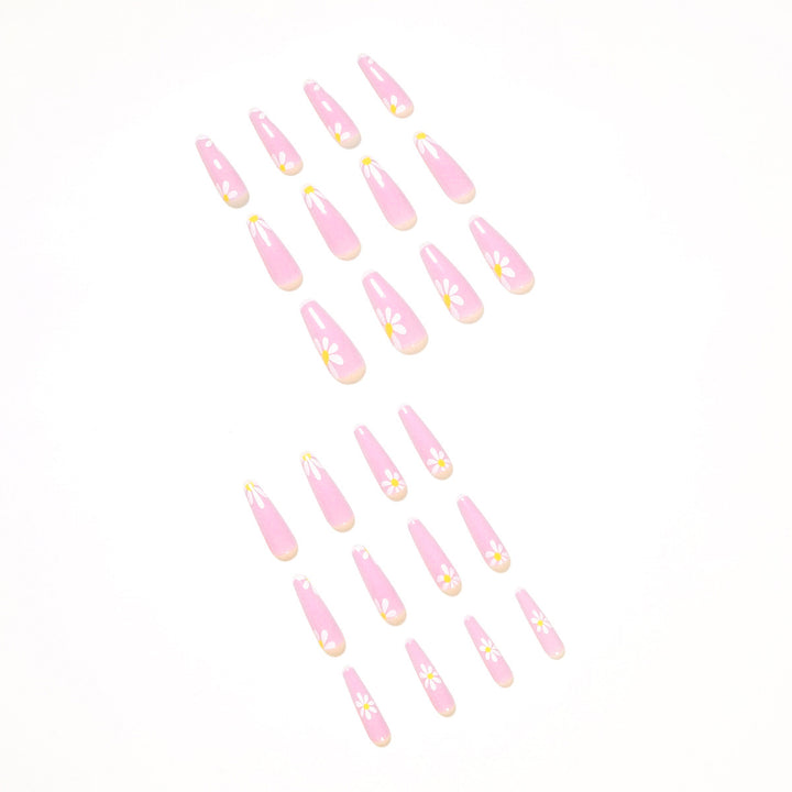 Artistic acrylic nails with flower decoration Kalsten