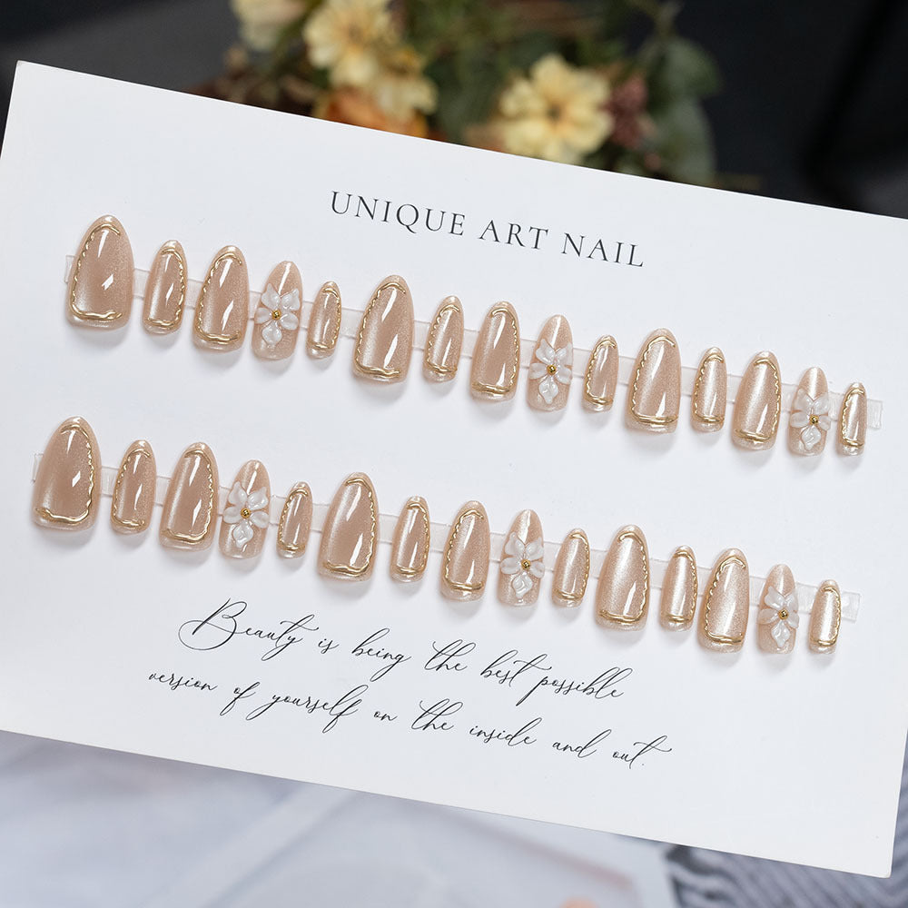 Decorative Floral Stiletto Press-On Nails