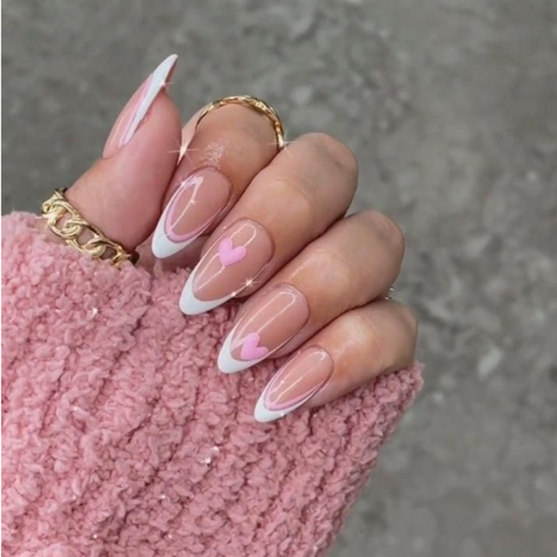 Decorative Heart-Design Press-On Nails Kalsten