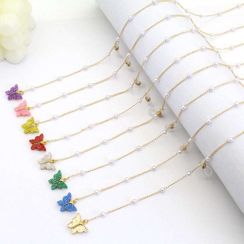 Butterfly-Embellished Eyewear Chain Kalsten