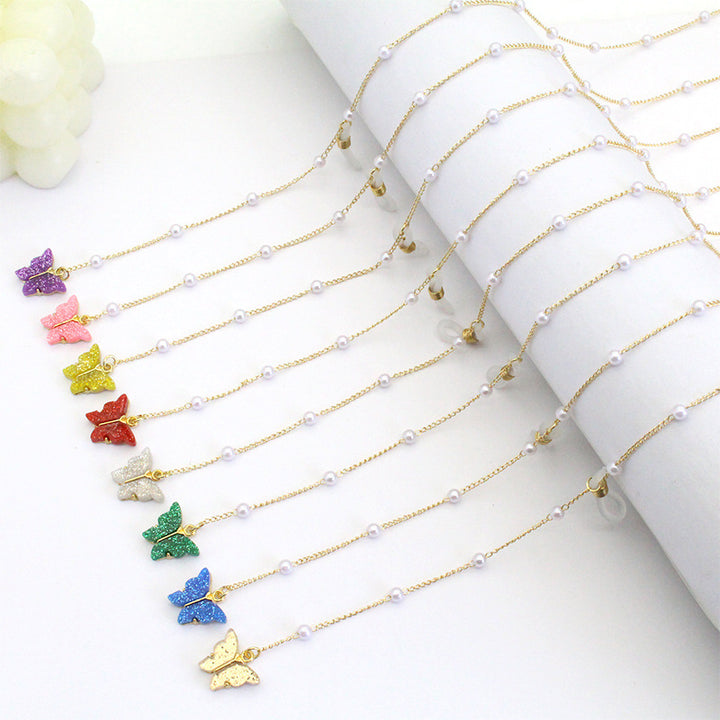 Butterfly-Embellished Eyewear Chain Kalsten