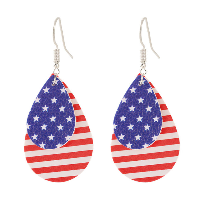 Women's nan patriotic horseshoe enamel dangle earrings with star-accented design and fishhook findings Kalsten