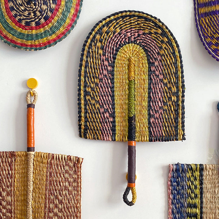 Handcrafted fan made of woven seagrass Kalsten