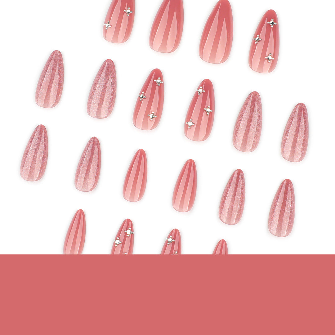 Artistic Nail Extensions with Glitter Design Kalsten