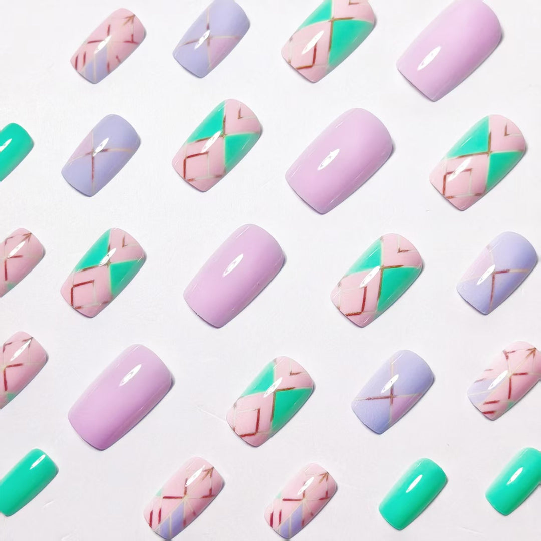 Geometric Pattern Nail Art Kalsten