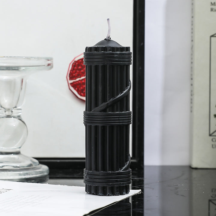 Fluted Column Decorative Pillar Candle with Textured Ribbed Sides