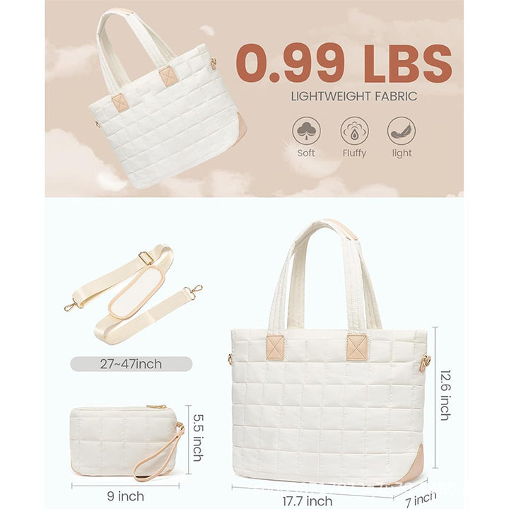 Elegant Quilted Tote Bag with Removable Wallet Kalsten