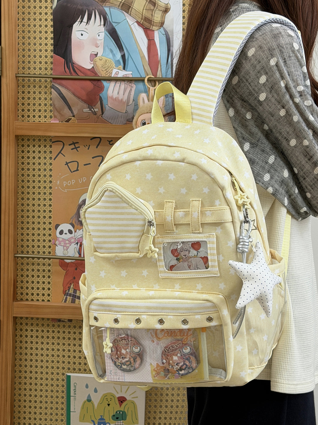 Stylish Multi-Pocket Clear Panel Backpack Kalsten