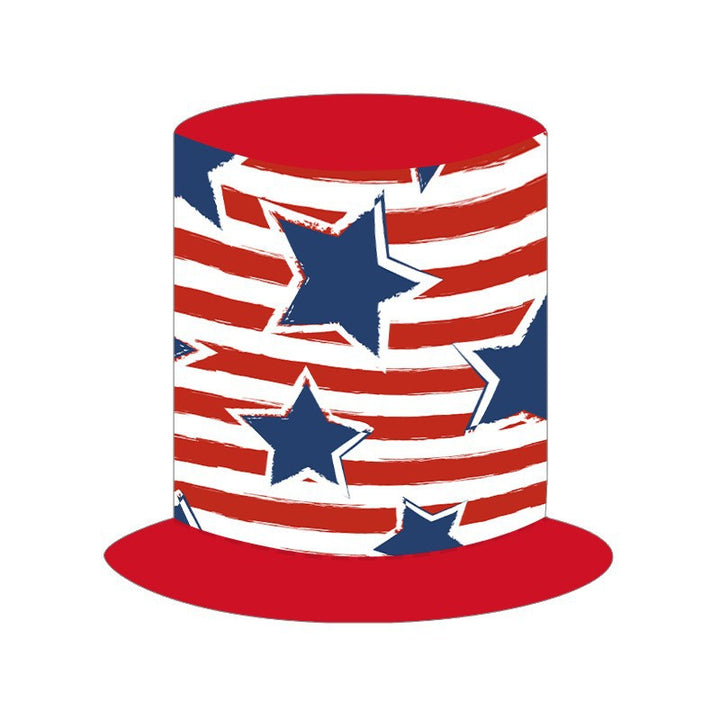 Unisex nan more patriotic party top hat with stars and stripes motif made of lightweight felt Kalsten