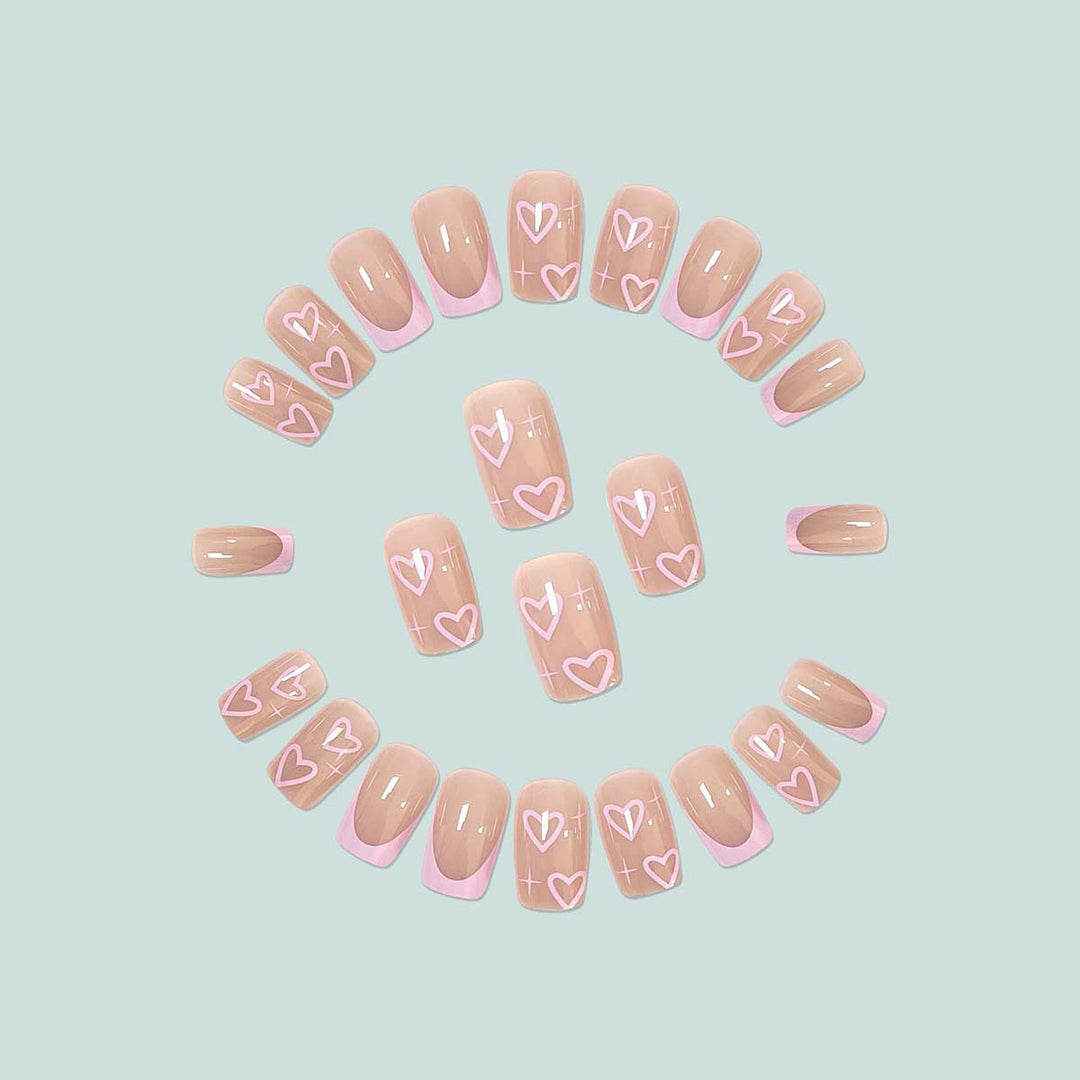 Artistic acrylic nails with heart design Kalsten
