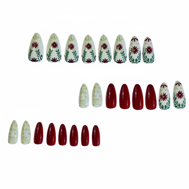 Artistic Floral Design Acrylic Nail Enhancements Kalsten