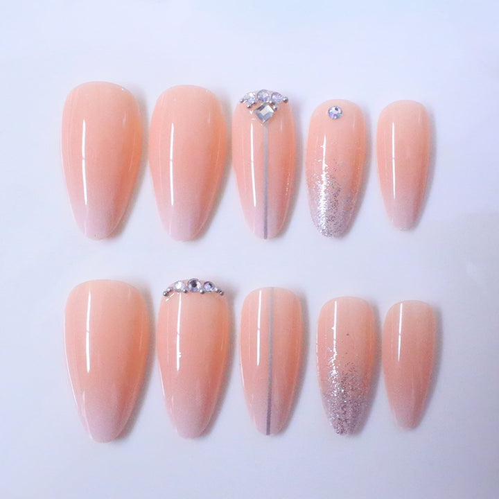 Glamorous Rhinestone-Embellished Nail Art Extensions Kalsten