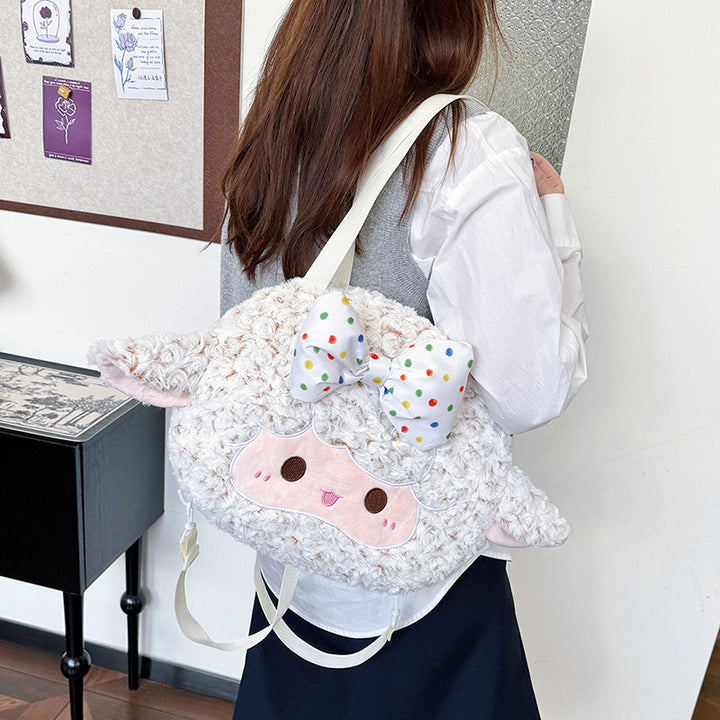 Plush Backpack with Cute Lamb Design Kalsten