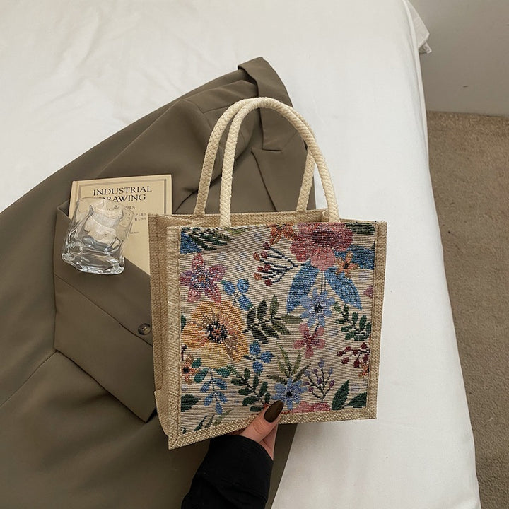 Floral Embellished Mini Tote Bag