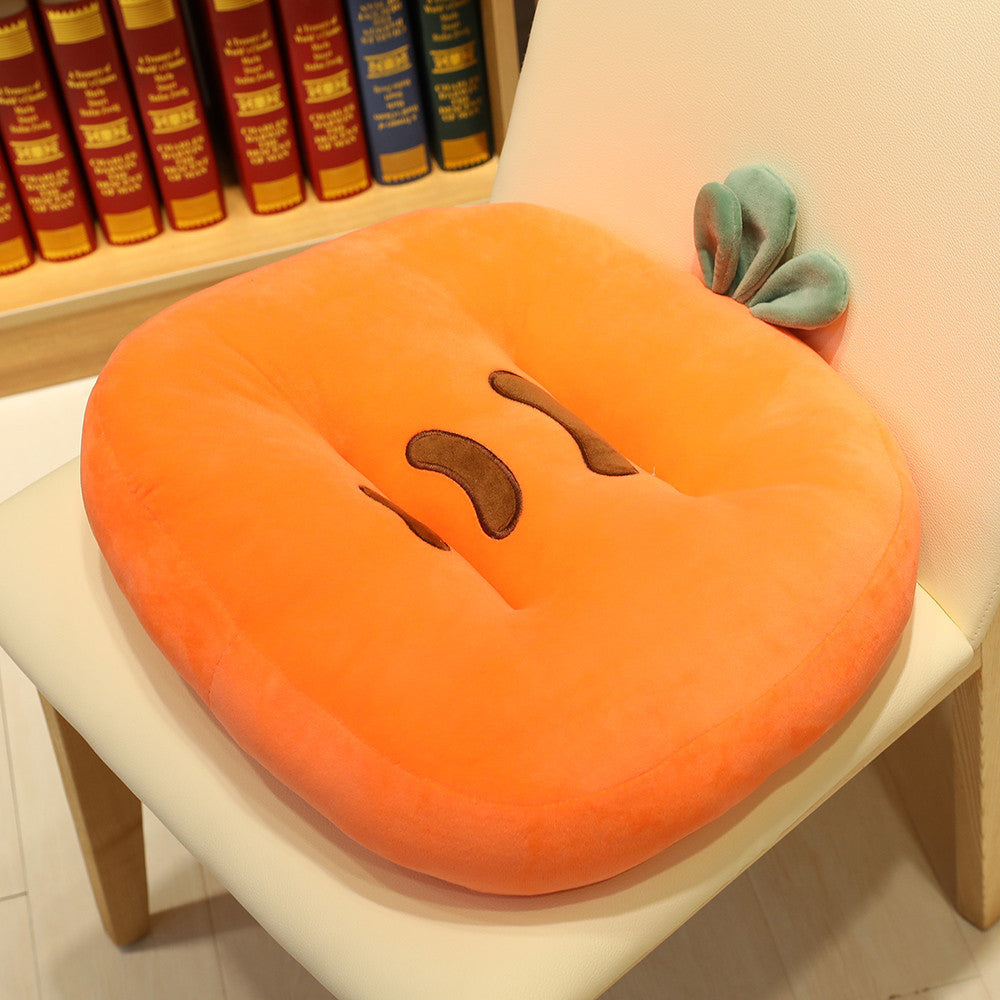 Plush seat cushion with viscoelastic filling and cute strawberry design