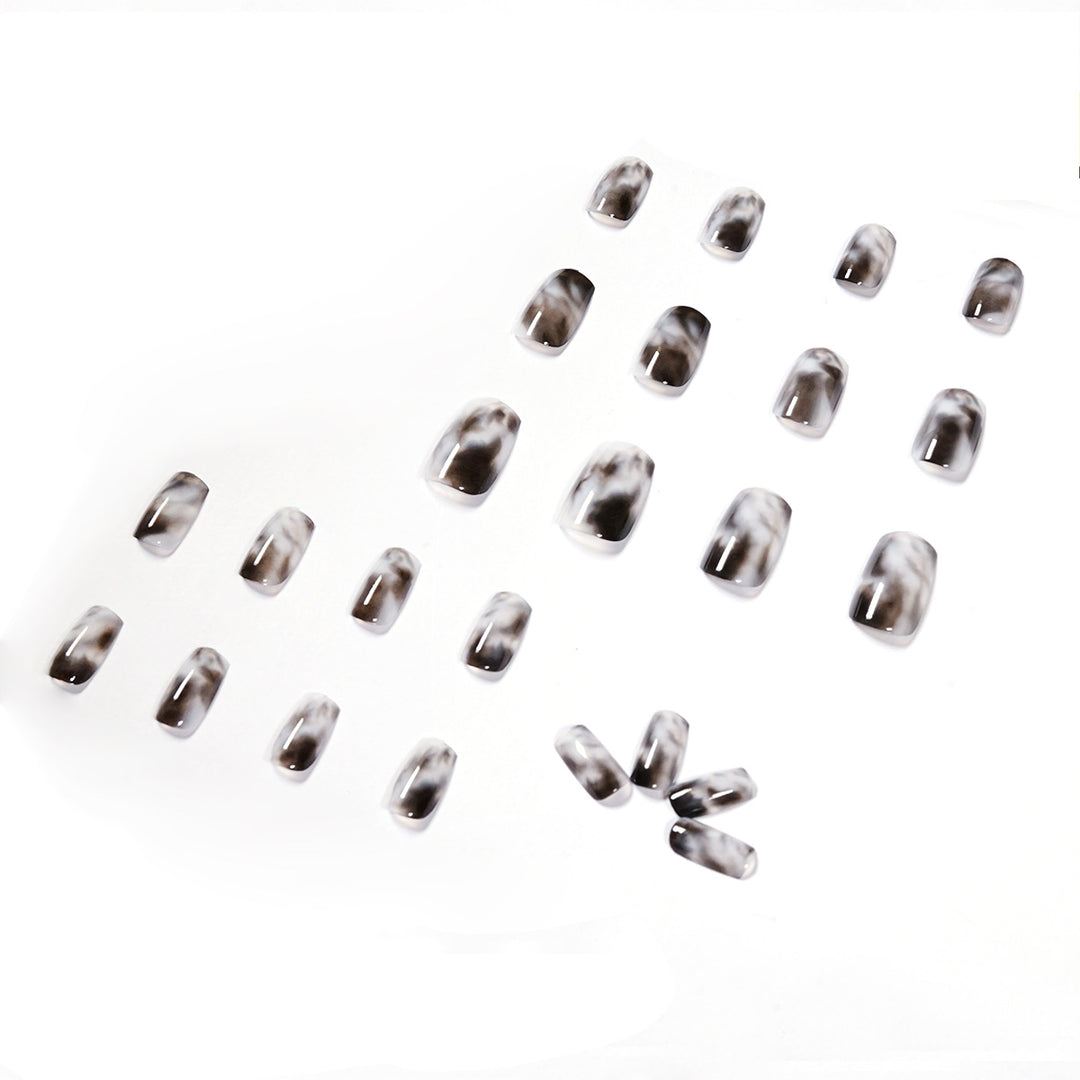 Artful Nail Extensions with Elegant Marble Design Kalsten