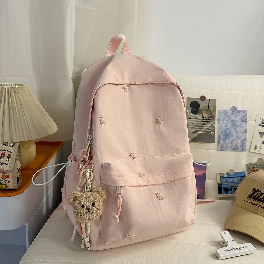 Versatile Casual Backpack with Fun Character Charm Kalsten