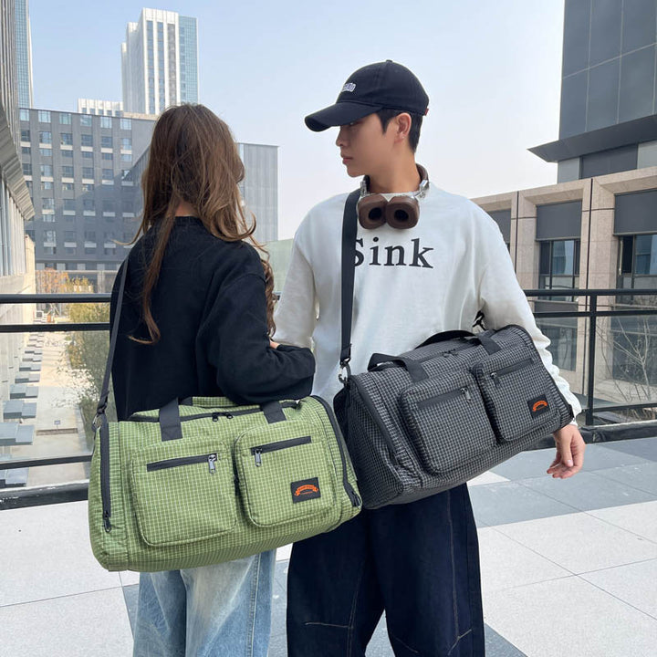 Versatile Checkered Gym Duffle Bag Kalsten