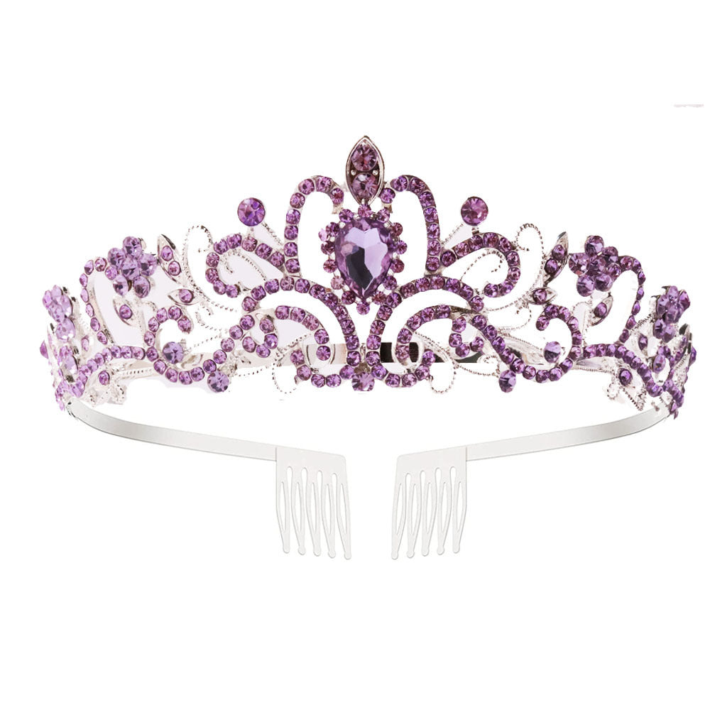 Ladies Sparkling Crystal Tiara with Filigree Design Kalsten