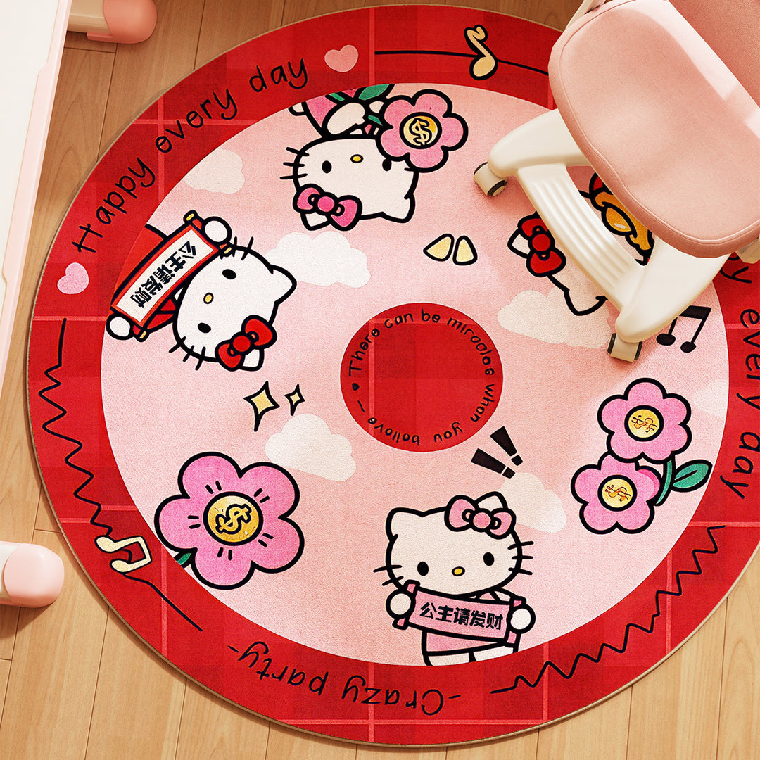 Playful Cartoon-Themed Round Area Rug