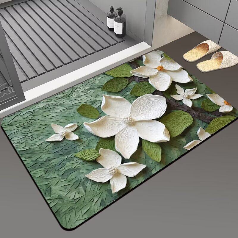 Floral-Themed Non-Slip Bath Mat Kalsten