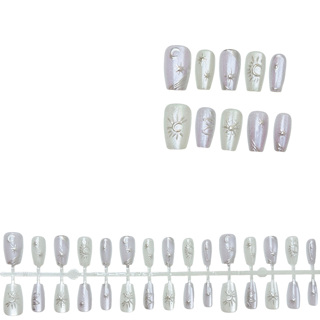 Celestial-Themed Press-On Nail Art Set
