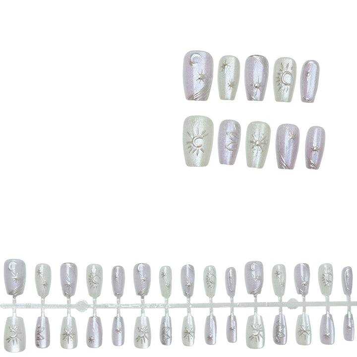 Celestial-Themed Press-On Nail Art Set