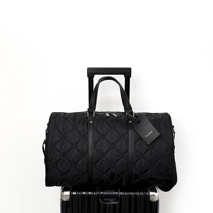 Quilted Multi-Compartment Travel Duffel Bag