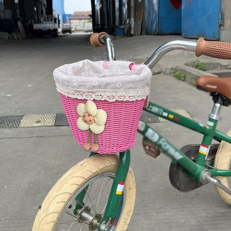 Floral-Embellished Bicycle Basket Kalsten