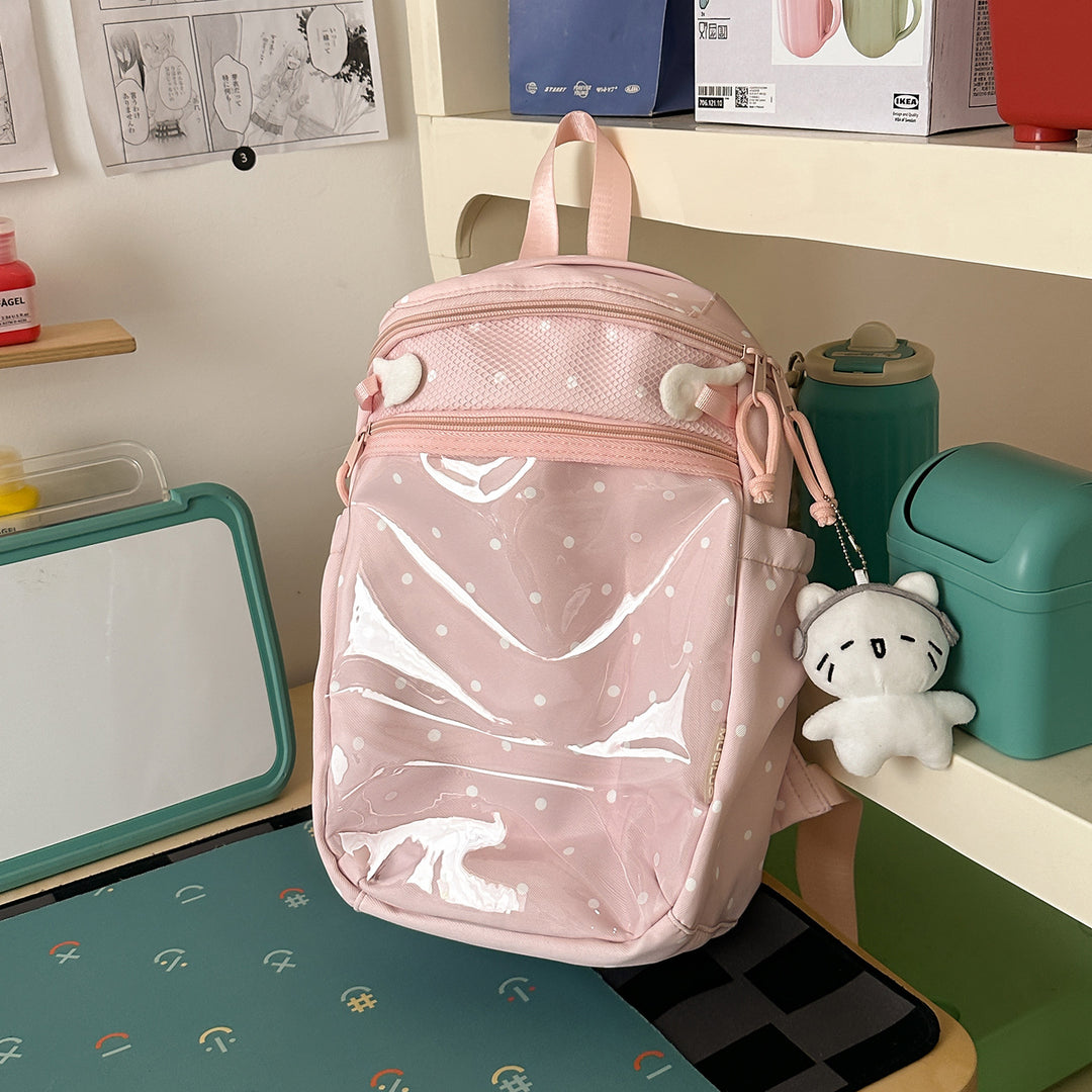 Transparent Dot-Patterned Backpack Kalsten