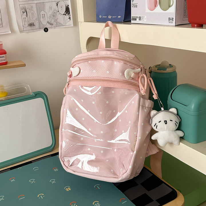 Transparent Dot-Patterned Backpack Kalsten