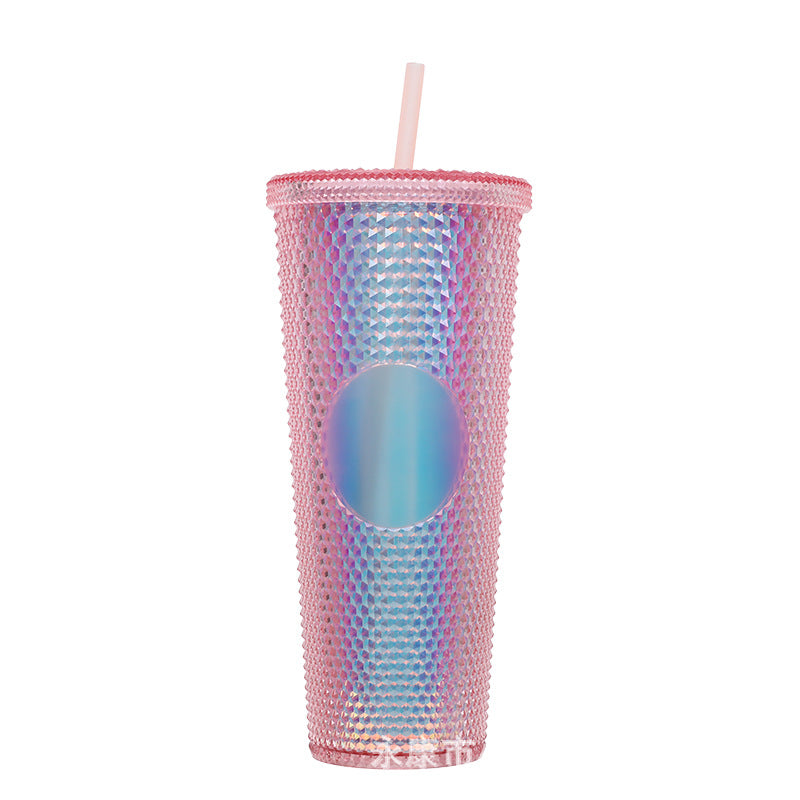 Ladies High-Quality Glitter Drinking Cup with Leak-Proof Lid and Integrated Straw Kalsten