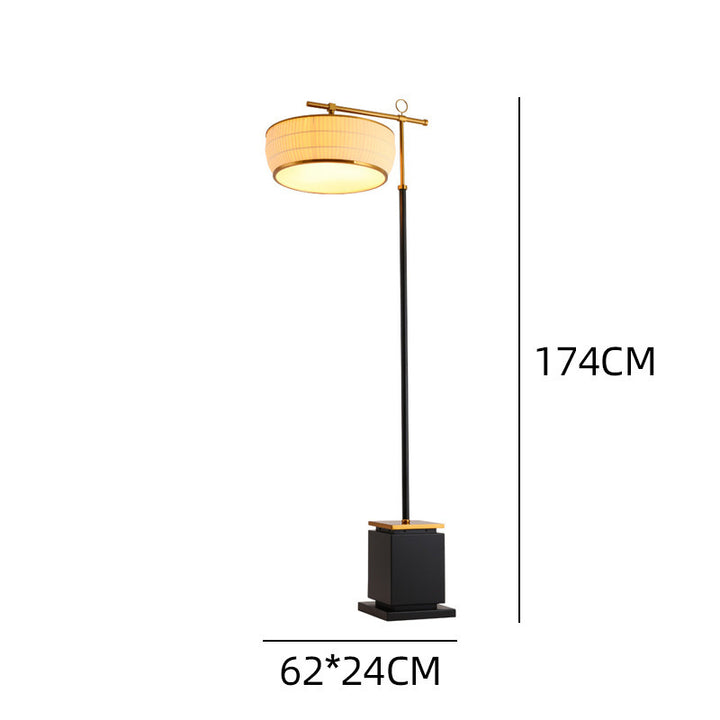 Elegant Adjustable Floor Lamp with Geometric Base