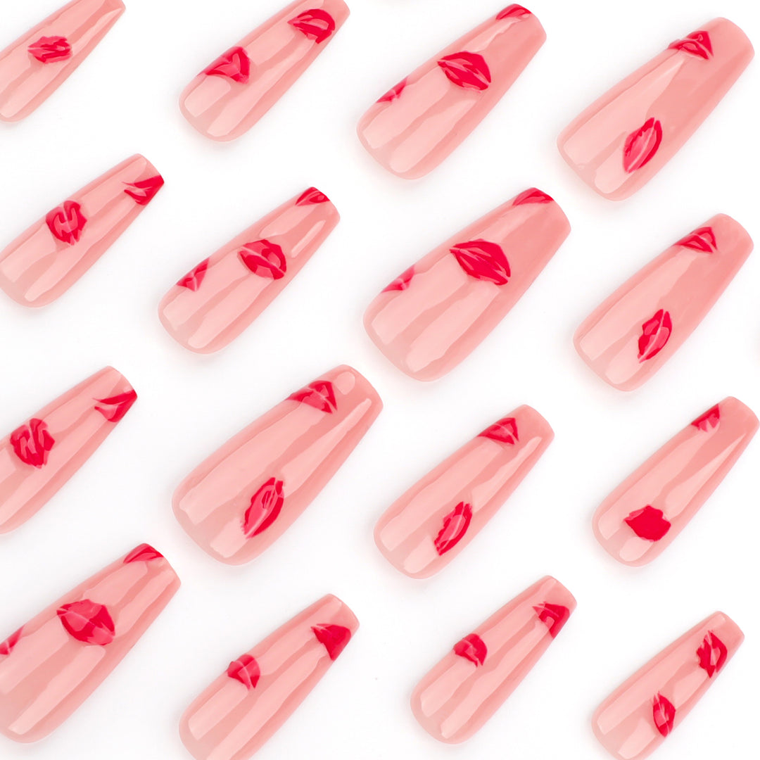 Artful Nail Extensions with Lip Design Kalsten