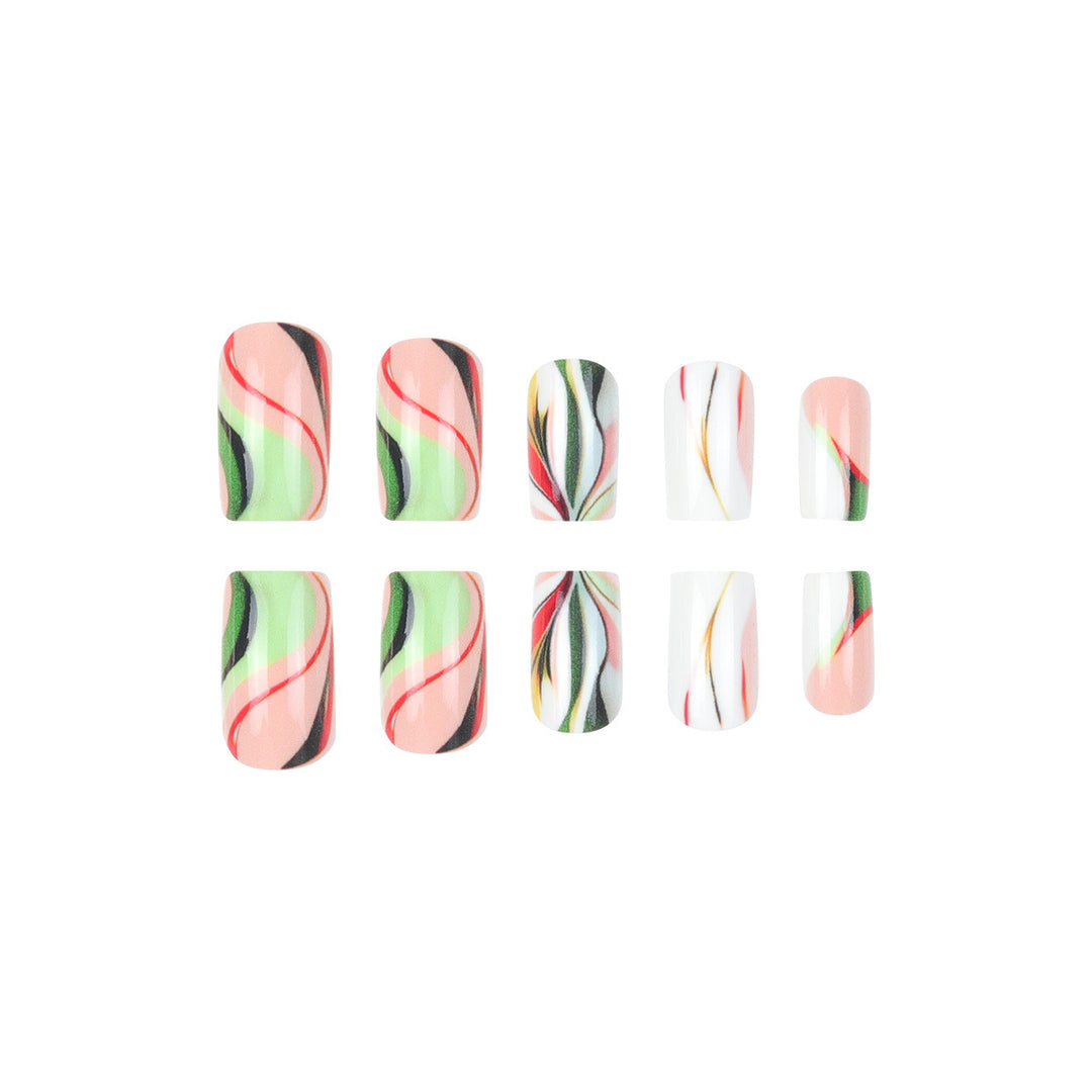 Abstract Artistic Press-On Nails Kalsten