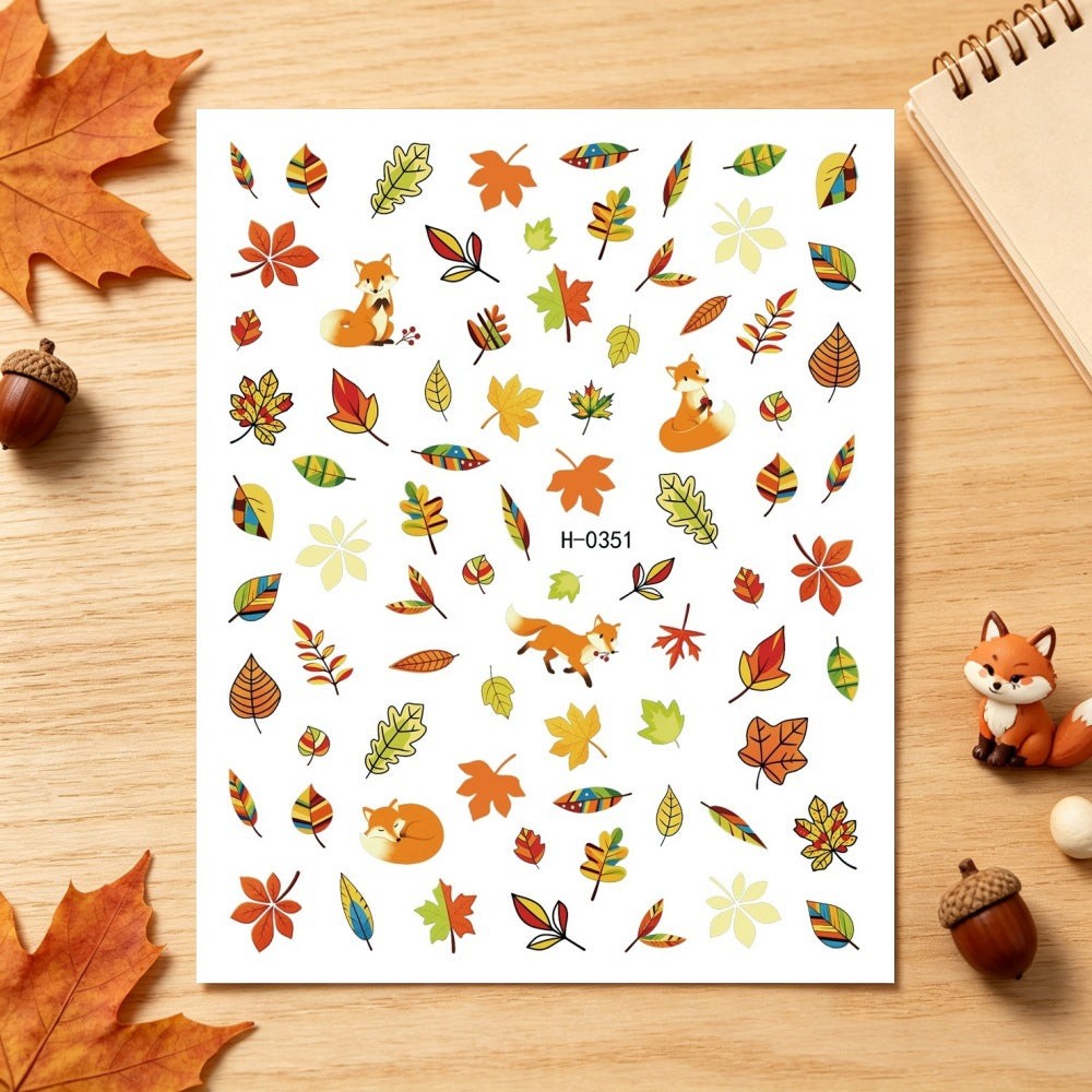 Autumn-Themed Nail Art Stickers