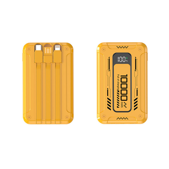 Power bank with integrated charging cables and digital charge level indicator Kalsten