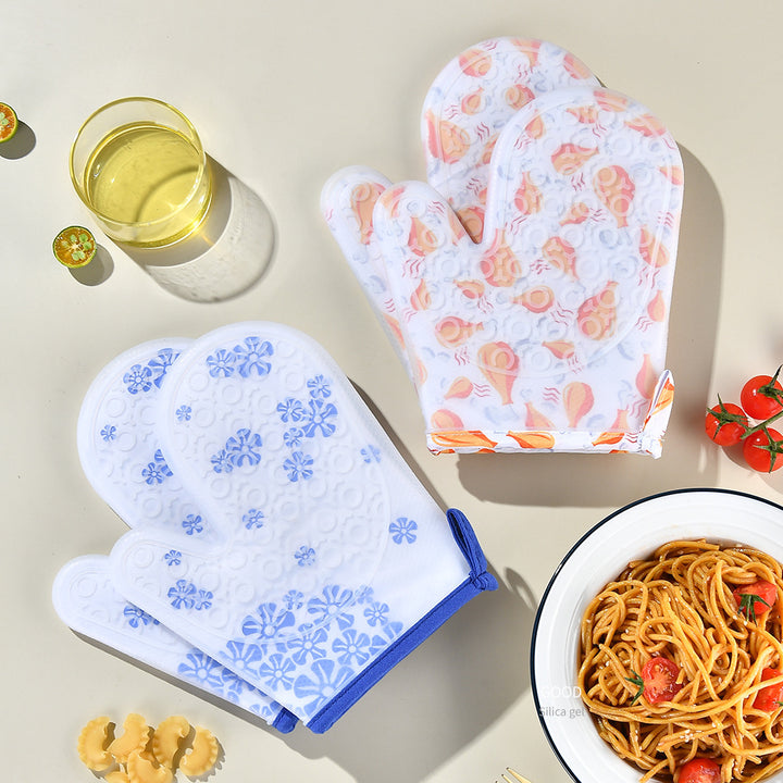 Heat-resistant silicone oven mitts with non-slip surface Kalsten