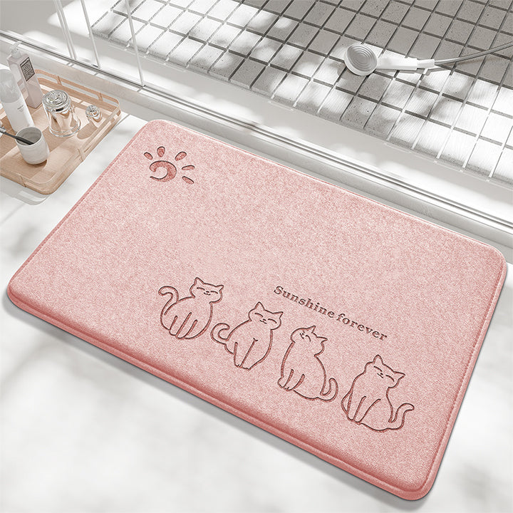 Playful Bunny Design Bath Mat Kalsten
