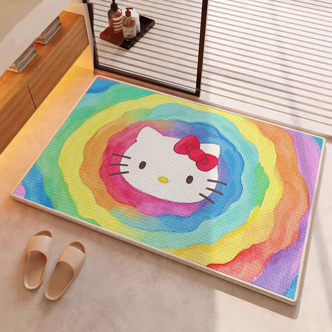 Cartoon Character-Themed Plush Bath Mat for Bathroom