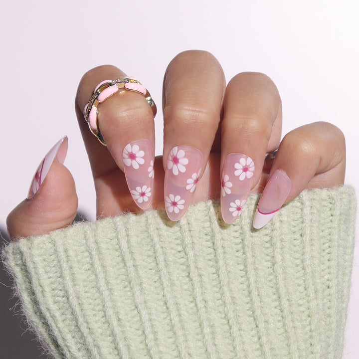 Artistic Floral Press-On Nail Design Kalsten