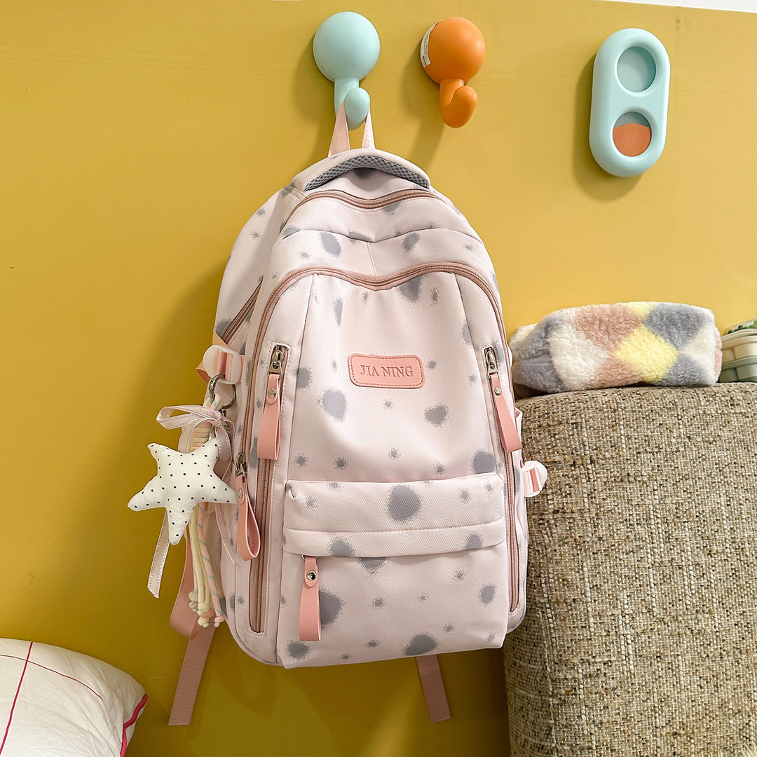 Playful Dot-Printed School Backpack Kalsten