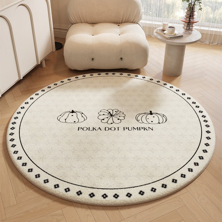 Decorative Pumpkin-Themed Round Area Rug