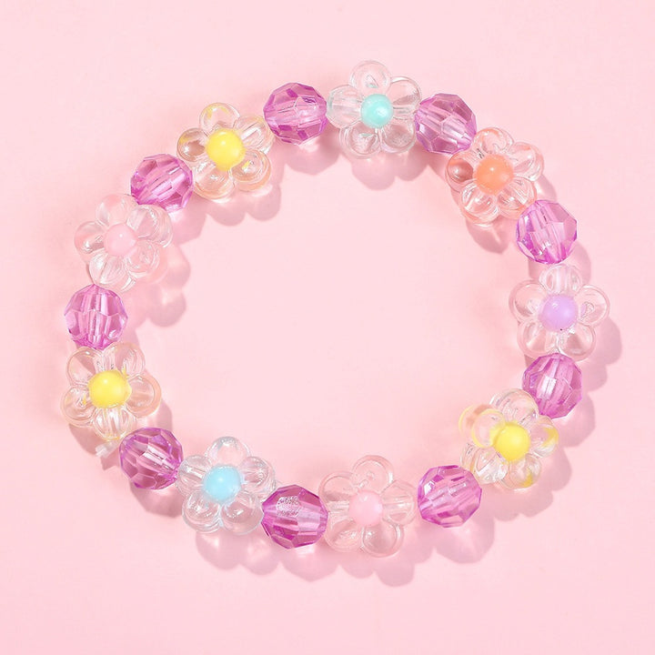 Friendship bracelet with colorful flower motifs Kalsten