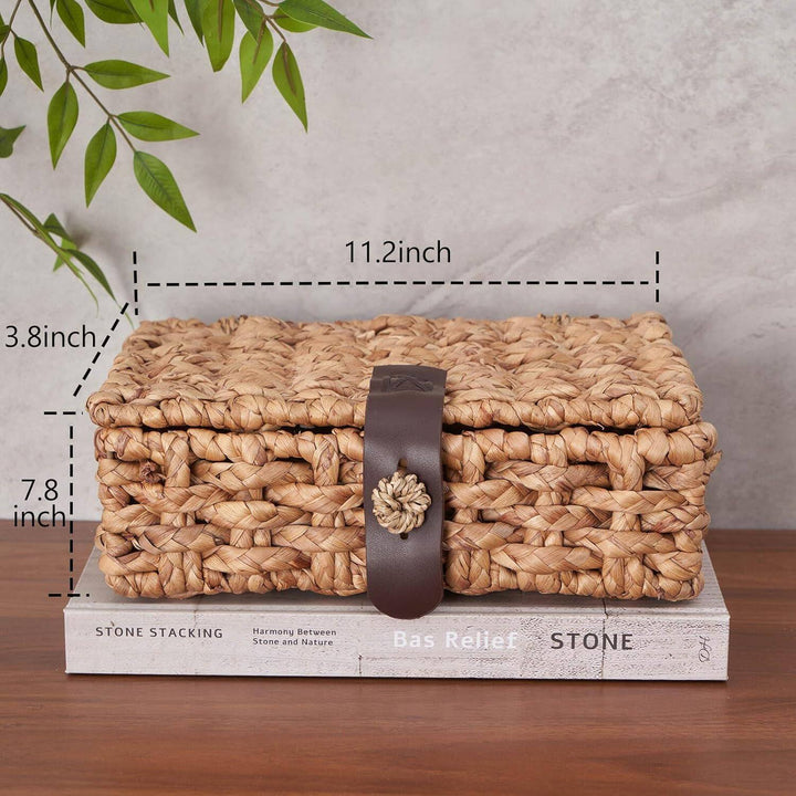 Handcrafted Storage Box Made of Braided Natural Material Kalsten