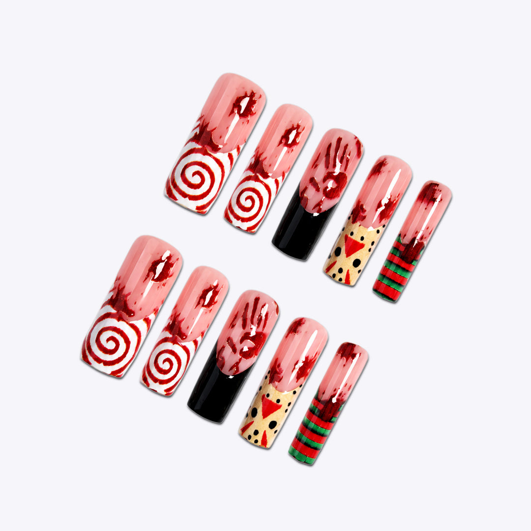 Artistic Holiday-Themed Press-On Nail Set kalsten