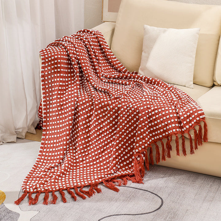 Textured Cotton Throw Blanket Kalsten
