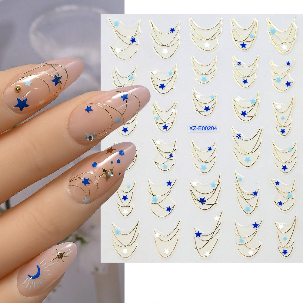 Abstract Wave Nail Art Stickers