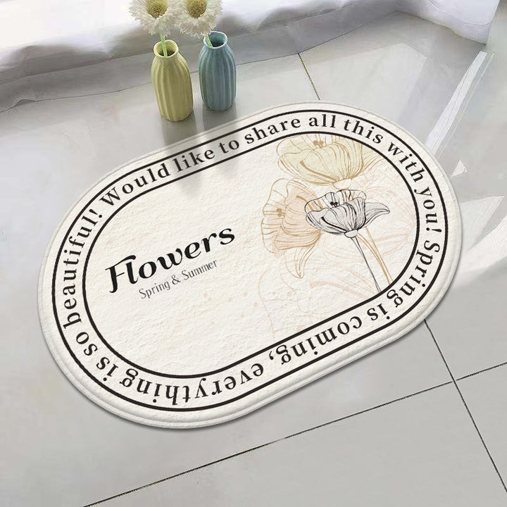 Floral Inspirational Welcome Mat